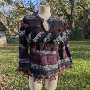 Vintage 70s Multicolor Shaggy Sweater